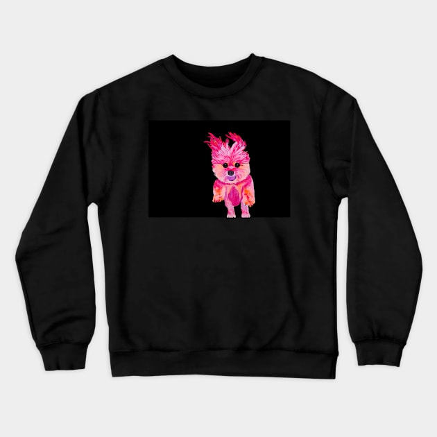 I Love Luz the Morkie over Black Crewneck Sweatshirt by AmandaAAnthony